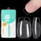 Soft Gel Nail Tips - ZAHRVIA Capsules Ongles Soak Off Couverture Complète Forme de Court Cercueil Résine PMMA Pré-Polie Conception Ultra Fine Transparente 12 Tailles, 192pcs (Short Coffin)