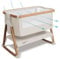 Tutti Bambini CoZee® Air Extra Breathable Next To Me Crib & Standalone Baby Cot - Baby Rocker with Deluxe Airflow Mattress, Easy Fold Bed, Travel Cot with Mattress (0-6 Months) - Walnut/Ecru