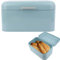Caja de Pan Vintage, Panera Metal con Tapa, 30.5×18×16cm, Estilo Retro con Color Sólido, para Pan con Amplia Capacidad de Almacenamiento en Cocina, Superficie Lisa y Fácil de Limpiar (Azul)
