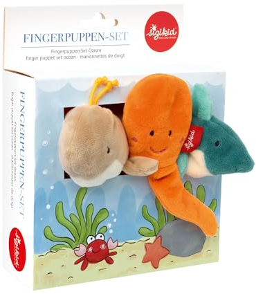 sigikid 43010 Fingerpuppen Set, Mehrfarbig/Ozean