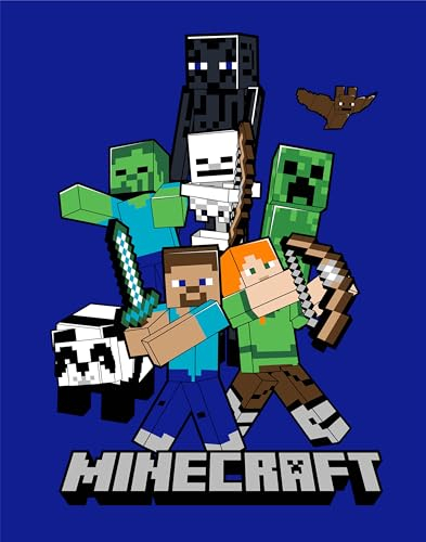 Carbotex Minecraft Fleecedecke Kuscheldecke Schmusedecke 110 x140cm