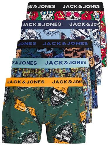 JACK & JONES Herren Unterhosen 5er Set Pack Männer Boxershorts Weiss schwarz blau grau Trunks 12204864