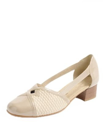 Afibel - Escarpins Cuir Largeur Confort Pieds Sensibles Chaussures Beige Synthétique - Taille : 40