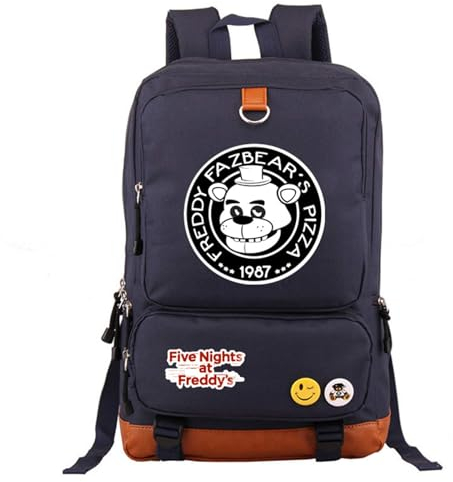 SPSMOKH FNAF Canvas Tasche Freddy/Chica/Bonnie Rucksack Große Kapazität Schultertasche Freizeit Computertasche Herren und Damen, 9, 44*29*13CM