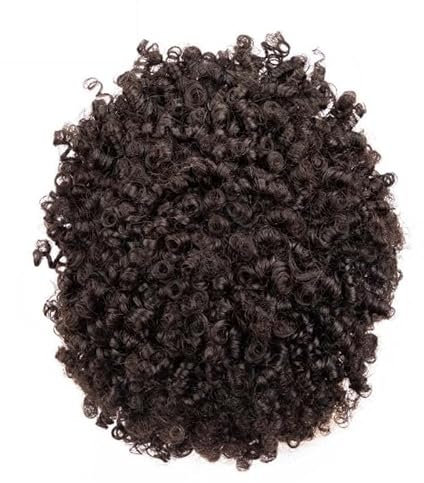 Haarteile für Männer Afro-Toupet, 0,06–0,08 mm, dünne Haut, PU-Basis, Haarteile for schwarze Männer, 20,3 x 25,4 cm, alle PU-Basis, 15 mm, lockige männliche Perücken, natürliches Echthaar, Systemeinhe