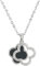 ZKZFCAI Kette Damen 925 Sterling Silber Vierblättriges Kleeblatt Anhänger Halskette Silber kettenanhänger 18 Vergoldete Halsketten mit Zirkone,Schmuck Für Frauen Und Mädchen Geburtstags (Schwarz)
