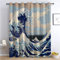 Rideaux Occultants Chambre Enfant Surf Comique, Art Japonais Traditionnel, Isolant Thermique 140 x 160cm Occultant à Oeillets 2 Panneaux pour Chambre et Salon