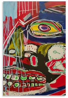 GHJOPAF Jean Michel Basquiat berühmtestes Gemälde-Poster auf Leinwand, Gemälde, Wandkunst, Bild, Heimdekoration, Druck für Schlafzimmer, Wohnzimmer, 30 x 45 cm, ungerahmter Stil