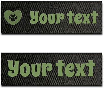 Set mit 2 anpassbaren phosphoreszierenden Etiketten für taktisches Geschirr – 2 selbsthaftende Patches, kompatibel mit Geschirr – sichtbar im Dunkeln, anpassbar (12x3cm)