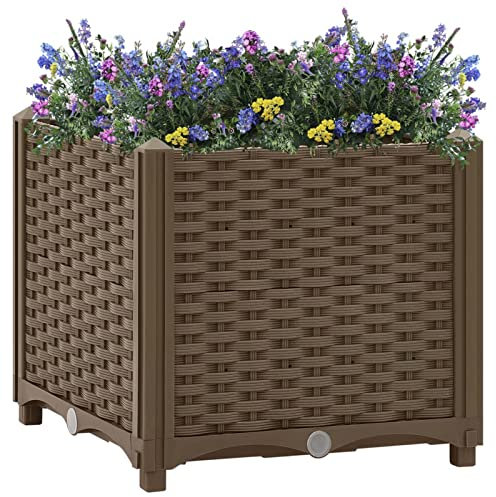 Iiaky Lit surélevé 40x40x38 cm Polypropylène,Bordure Pierre,Kit Gabion,Gabion Jardiniere