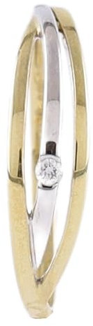 Miamar 1120354 Damen Ring 14 Karat (585) Bicolor Gold Diamant 17,2 mm Größe 54