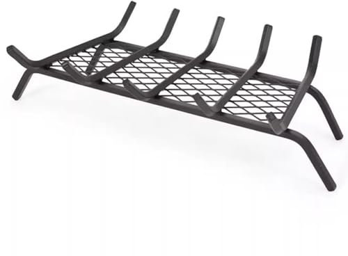 GTPBAO Kaminholzregal Holzwiegen 68cm Kaminholzrost mit Gluthalter, Gusseiserne Feuerstellenroste, Schmiederost für Holzöfen für Kamine Im Innen- und Außenbereich
