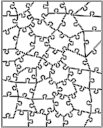 Zgehnao Puzzle-Stanzschablone, unregelmäßige Puzzle-Kombination, dekorative Karbonstahl-Stanzformen, Kartenherstellung