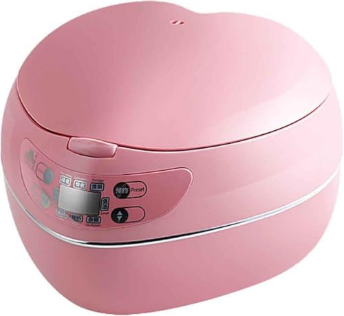 WCQSYY Peach Heart-Shaped Rice Cooker, Smart 300W Rice Cooker, 1.8L, 1-3 People, Non-Stick Pan, Constant Temperature Insulation,Pink