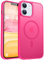 PuyaTeya für iPhone 11/XR Hülle, mit Magnetisch, Militärschutz Transluzent matt stoßfest Anti-Kratzen/Anti-Fingerprint/Anti-Glatte Handyhülle für iPhone 11/XR (Neon Pink)