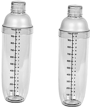 HOMOBABE Shaker à Cocktail Transparent 1000 Ml Avec Échelle Graduée En Résine Pc Résistant Au Froid Et à La Chaleur, Tasse à Poignée Ergonomique, Usage Domestique Et Bar