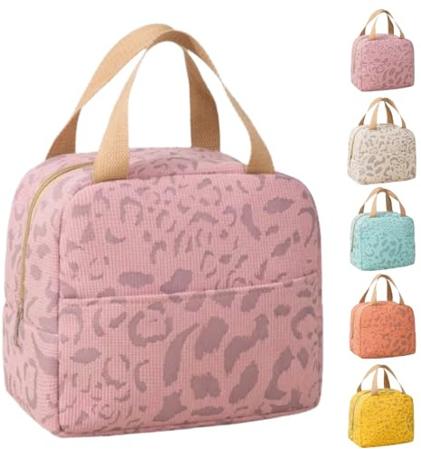 Arae Kühltasche Klein, Kleine Kühltasche Für Unterwegs - Wiederverwendbare, Wasserdichte Isolierte Lunchtasche mit Alufolie Thermo-Isolierung für Büro, Fitness, Strand & Reise - Rosa