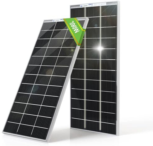 ECO-WORTHY 400W Bifacial Solar Panel 2pcs 195 Watt 12 Volt Monocrystalline Solar Panel Module Off Grid PV Power for Home, Camping, Boat, Shed Farm, RV