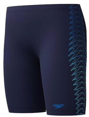 Speedo Boys Plastisol Placement Jammer Swim Trunks Swimmers Blue