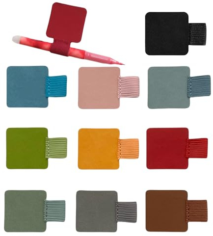 10 Stück Stiftschlaufe Selbstklebend,Stifthalter Notizbuch,Stifthalter Selbstklebend,Elastische Farbe Stiftschlaufe,Lederstifthalter,Stiftringhalter,Pen Loop Clips für Tagebuch,Notebook,Kalender