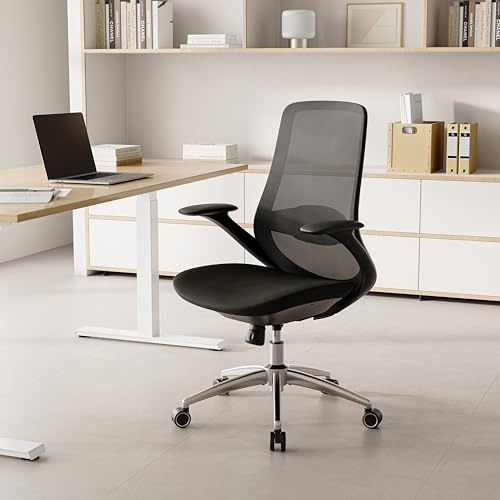 BERYTH Bürostuhl Ergonomisch Schreibtischstuhl Drehstuhl Verstellbarer Armlehnen Lendenstütze gasdruckfeder bürostuhl liegefunktion 68.5cm Große Sitzfläche für Büro Home Office Chair Arbeitszimmer