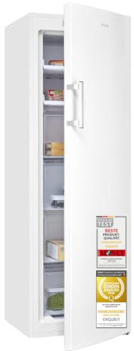 Exquisit Gefrierschrank GS5271-NF-H-040D 204 l No Frost Weiß | Energieklasse D, Schnellgefrieren, digitale Temperaturanzeige, leise 39 dB