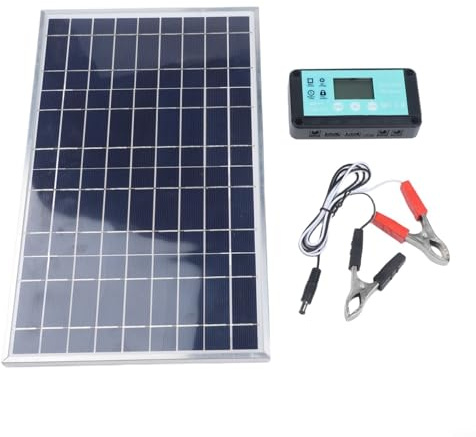 Cargador solar portátil de 10 W y 12 V para autocaravana, tractor, panel resistente a la intemperie con protección contra sobrecarga, kit de fácil instalación (individual)