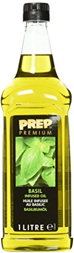 PREP PREMIUM Basilikumöl 1 x 1000 ml PET - Infused Oil natürliches Basilikumaroma für Fisch, Geflügel, Gemüsegerichte oder Salatdressings, Olivenöl mit Basilikum
