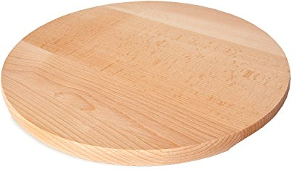 Bütic Assiette à pizza, assiette à tarte flambée avec poignée creuse en hêtre – Taille au choix, article : Ø 40 cm