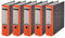 Leitz hochwertiger Ordner 180°, breit | 5er Pack, Orange, 1