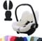 BAMBINIWELT KOMBI-ANGEBOT Sommerbezug, Schonbezug, Bezug aus Frottee + Gurtpolster für Maxi Cosi CabrioFix (weiß +schwarz)