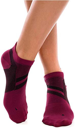 ZaTech kurze Plantarfasziitis Socken, Kompression Socken, Stützsocken, für Damen und Herren (Bordeaux, M, 39-41)