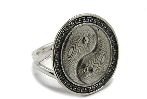 Handgefertigt sterling silber ring Yin Yang 925 Einstellbare Größe R001868