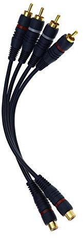 ENET Adaptateur en alliage d'aluminium RCA femelle vers double RCA mâle plaqué or 2/4 pièces