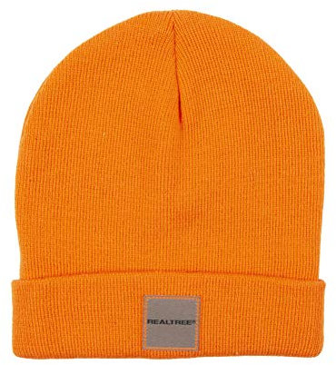 Realtree Men's Cold Weather Warm Knit Beanie Winter Hat, Orange, One Size