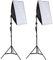 tectake® Fotostudio Studioleuchte 2er Set, Softbox Kit, Dauerlicht, 6500K Tageslicht, Studioblitzset inkl. Leuchtmittel, verstellbares Stativ und Tragetasche