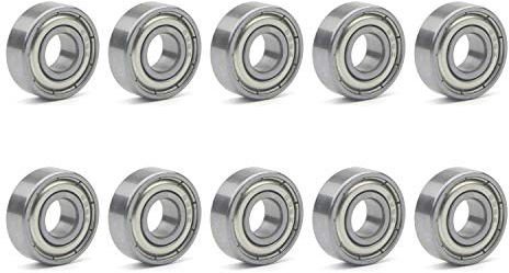 Unxuey 6x15x5 mm Rollschuhlager Stahl Miniaturmodell Deep Groove Kugellager Packung für Skateboard Roller Inline Skates mit 10 Stück