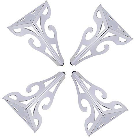 AT Möbelfüße Sofa Füße Metalljustierbarer Couchtisch/Badezimmerschrank Stützfuß Hardware Zubehör Silver Chrome / 20cm
