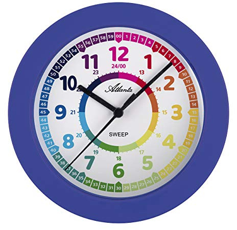 Atlanta Wanduhr ohne Ticken für Jungen für Kinder Blau - 4483-5
