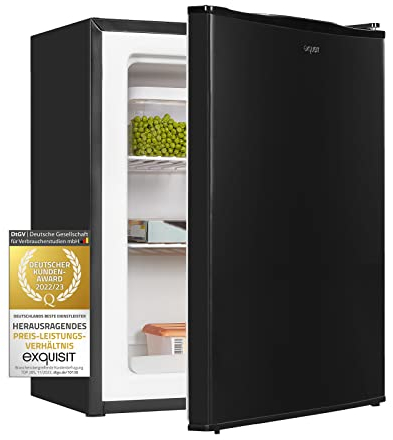 Exquisit Mini-Gefrierschrank GB60-150E schwarzPV | Mini Gefrierschrank klein 42 L Volumen | 4 Sterne | Tiefkühlschrank klein & kompakt