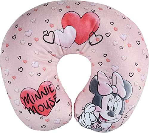 TataWay in viaggio SI cresce - Disney Reisekissen Minnie Maus | Weiches samtiges Material | Handwaschbar 30° | Microbeads-Füllung | Kindersitz geeignet ab 3 Jahre, Pink, One Size, Samt
