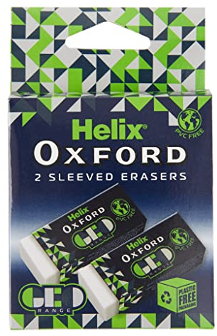 Helix Oxford Geo 102701 Radiergummi, Grün, 2 Stück
