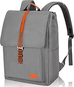 Voova Laptop Backpack for Men Women, Waterproof Backpack Work Bag with 14-15.6 Inch Laptop Compartment, Casual Daypack Vintage Rucksack for College Travel Business, Grey