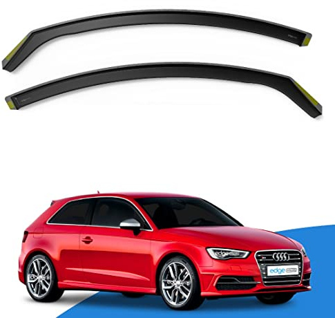 EdgeVisors Wind Deflectors Audi A3 or S3 MK3 3Dr Hatchback 2013-2020 2pc | In-Channel Rain Guards & Accessories, Deflect Rain & Wind, Fresh Airflow, Tinted, Easy Install