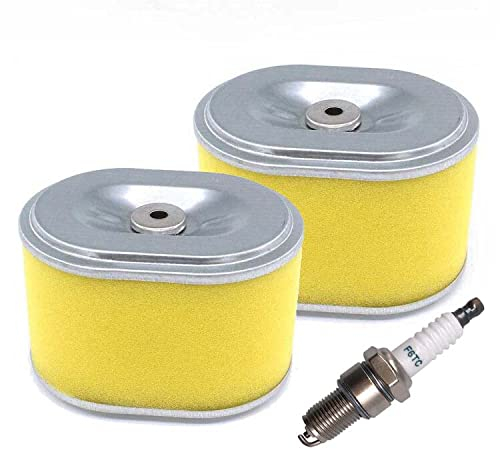 SALLY 2x Luftfilter Vorfilter Satz und Zündkerze für Lumag Rüttelplatte RP-1100 RP1100 PRO mit Loncin Motor Ersetzt 17210-ZE1-505