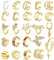 LOLIAS 24Pcs Manchettes Oreille Boucles D'oreilles Femmes Plaqué Or 18K Petit Créoles Sans Trou Boucles Faux Clips Oreilles Helix Clou D'oreilles Non Percé Cartilage Ear cuff Hypoallergéniques