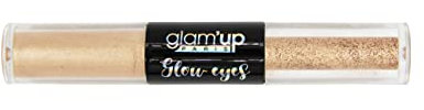 Glam'Up Paris - Ombres à Paupières Duo Glow Eyes - Fard Liquide + Paillettes - Longue Durée - Pigmenté Étincelant - N°04 - Doré