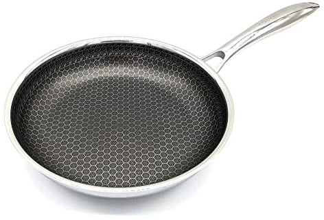 Cooksy 9 Inch Hexagon Surface Hybrid Stainless Steel Frying Pan