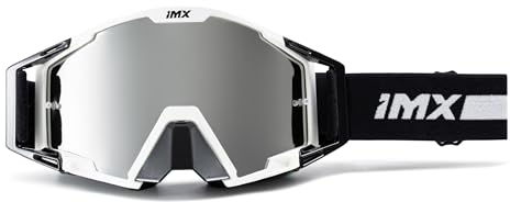 IMX RACING SAND Motorrad Schutzbrille | Iridium und Klares Visier inklusive | Anti-Beschlag und Anti-Kratz Linse | Nasenschutz | Breites 45mm Band mit Silikondruck | Drei Lagen Schaum