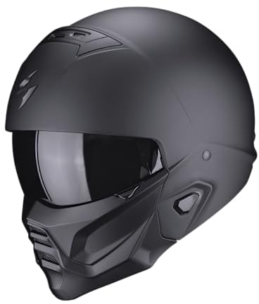 Scorpion, Exo-Combat Ii, Cascos Abiertos Y Modulares Para Motocicletas, Negro Mate, Xl, Admirador Unisex